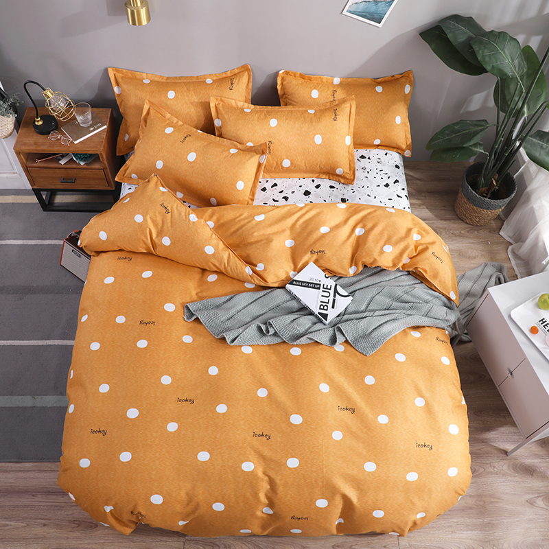Yellow stripes gray Bedding Sets Full King Twin Queen King Size 4Pcs Bed Sheet Duvet Cover Set Pillowcase Without Comforter
