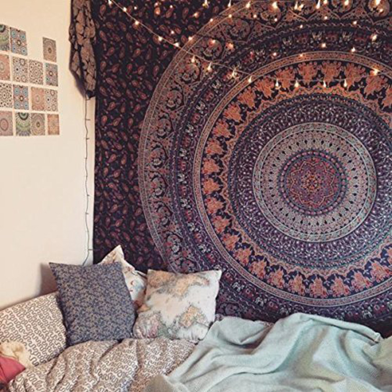 Indian Mandala Tapestry Hippie Wall Coverings Bohemian Beach Throwing Carpet Travel Mattress Psychedelic Wall Taps 180x230cm