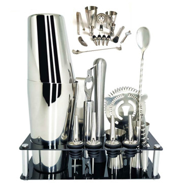 1-14 Pcs/set 600ml 750ml Stainless Steel Cocktail Shaker Mixer Drink Bartender Browser Kit Bars Set Tools With Wine Rack Stand