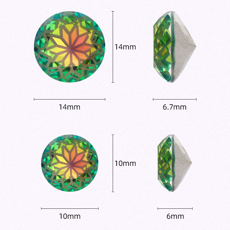 Round Rivoli Glue On Rhinestones 10mm Pointback Stones DIY Crafts Shiny Glass Strass High Quality K9 Crystals