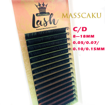 MASSCAKU Mink Lashes Makeup Maquiagem 8-18mm Individual Eyelash High Quality Natural Soft Synthetic Mink
