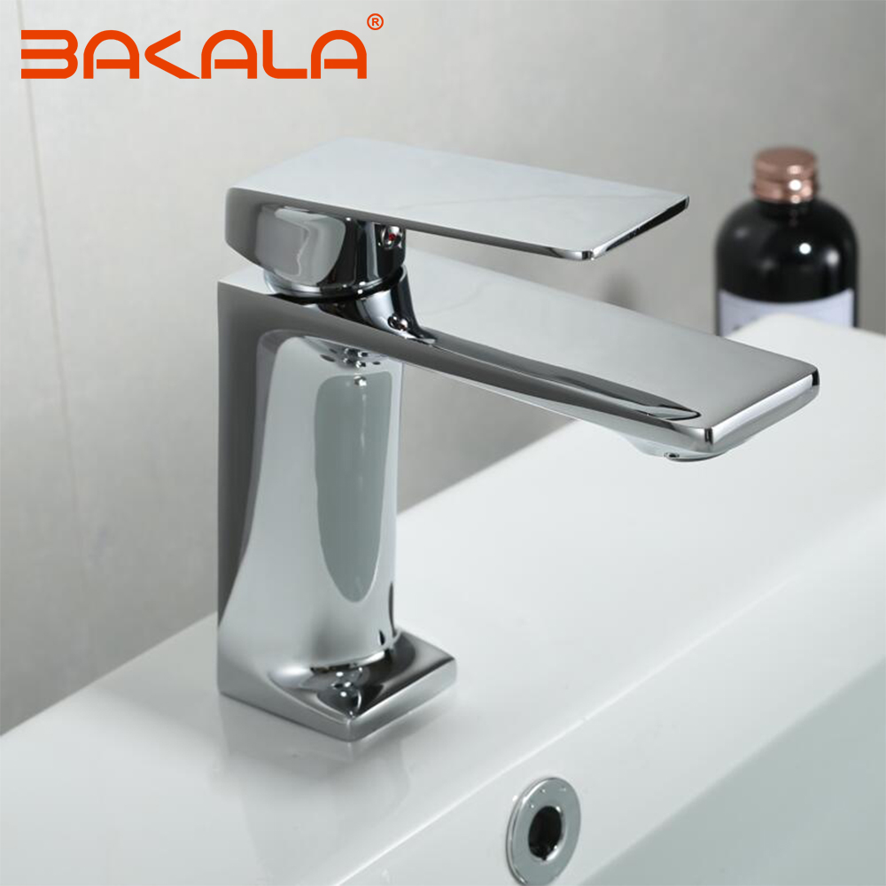 BAKALA Basin Faucet Bathroom Sink Faucet Single Handle Hole Golden Faucet Basin Taps Deck Vintage Wash Hot Cold Mixer Tap Crane