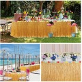 Hawaiian Straw Table Skirt , Raffia Fringe Party Decoration for Graduation Ceremony or Costume Party