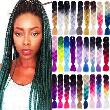 Kong&li Braiding Hair Synthetic 24 inch/100g African Braided Hair Low Temperature Extensions Hair For Braids