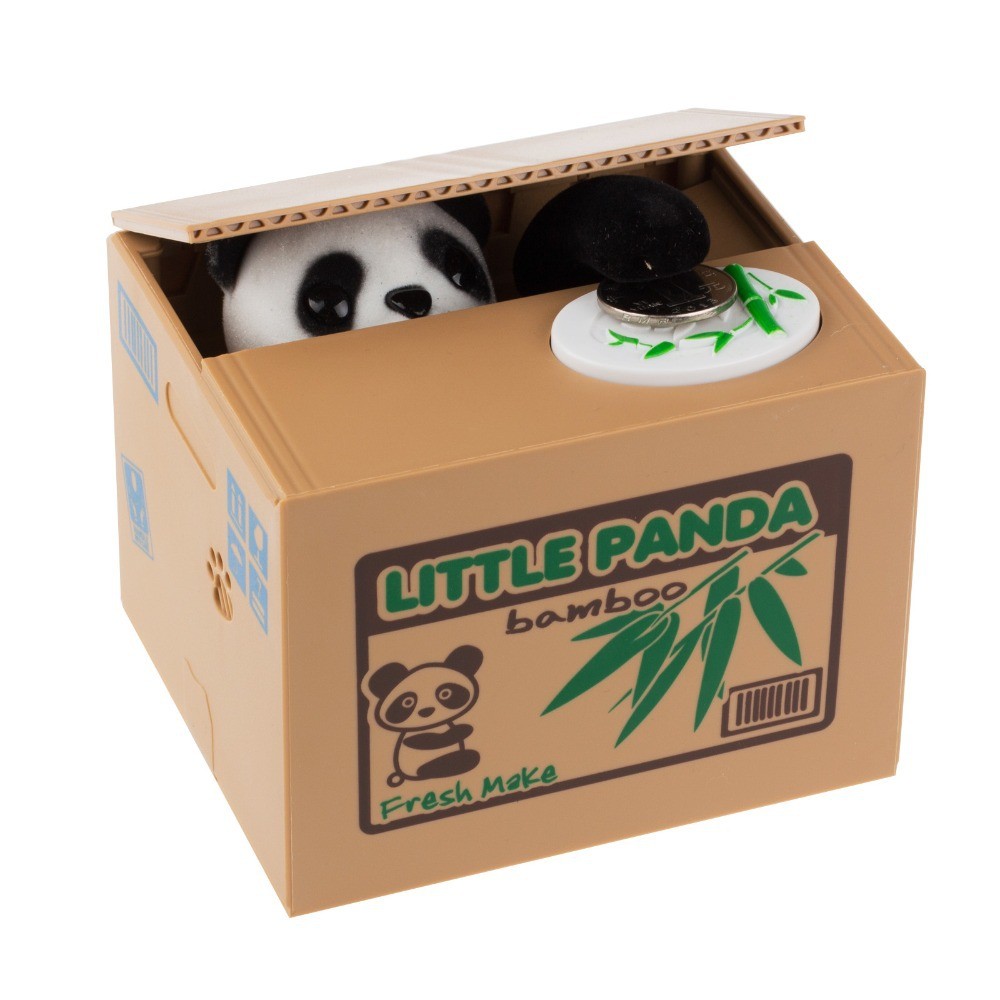 Cute funny Panda Cat Thief toy piggy bank Money Saving Box Creative Money Box Kids Gifts