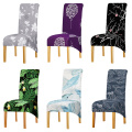 Europe Style XL Size Long Back Printed Chair Cover King Back High Big Size Chair Covers For Dining Hotel Party Banquet