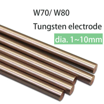 length 200mm W70/W80 Tungsten Copper rod dia.1mm~10mm