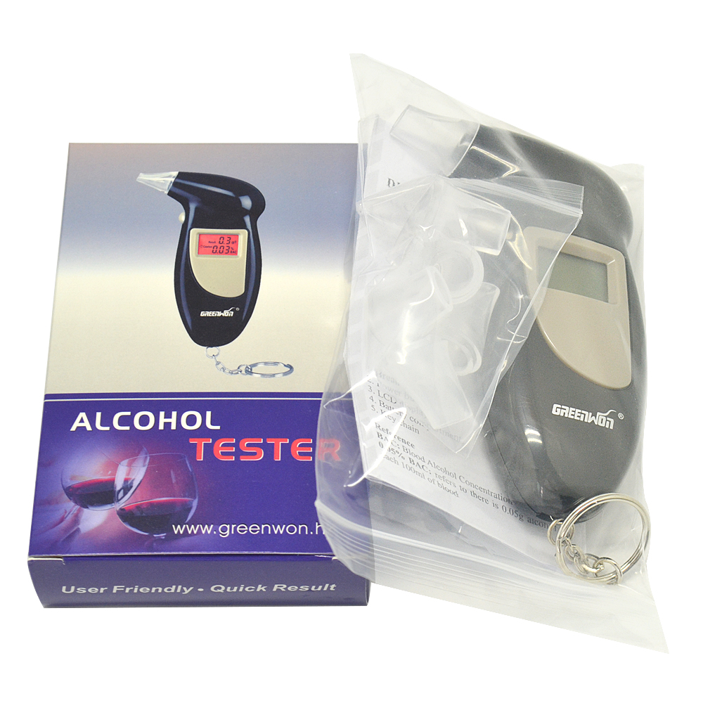 2019 greenwon 68s Key Chain Alcohol Tester, Alcohol Breath Analyzer, Digital Breathalyzer with 5 mouthpiece Drop Shipping