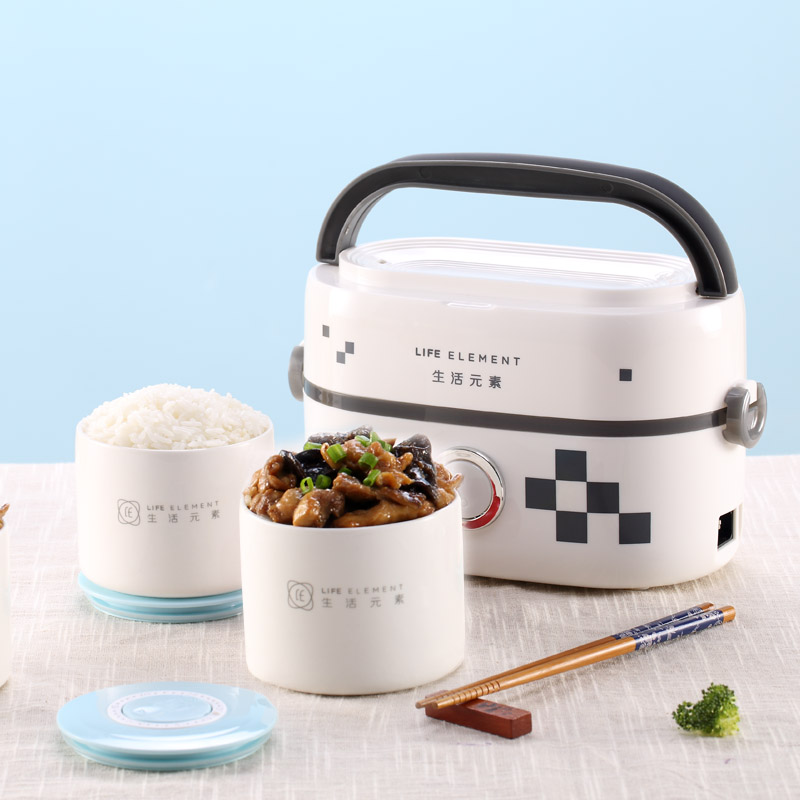 Electric Heating Lunch Box Small Mini Rice Cooker Bento Single Layer Ceramic Liner Insulation Heating Portable Hot Rice Artifact