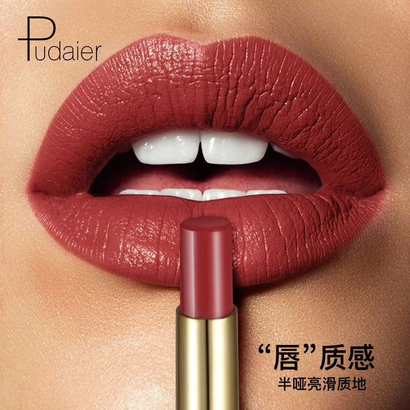 Pudaier Brand 1pcs Matte Lipstick Wateproof Double Ended Long Lasting Lipstick Cosmetics Nude Red Lips Liner Pencil