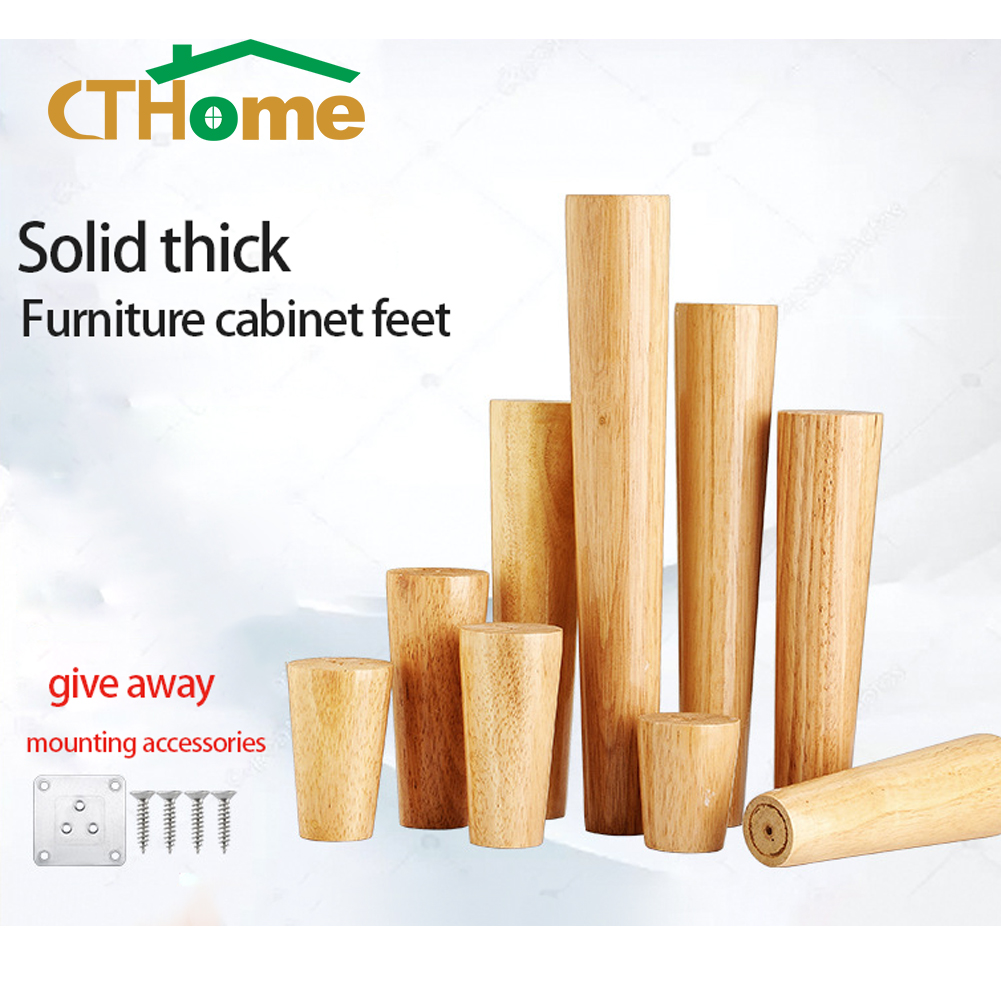1PC natural solid wood furniture legs table legs tilted wooden cabinet table legs fashion furniture sofa bed send iron screws
