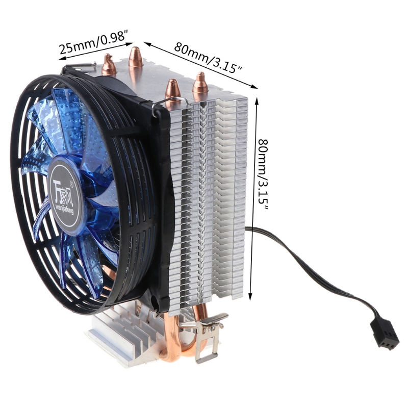 CPU Cooler Master 2 Pure Copper Heat-pipes Fan with Blue Light Freeze Tower Cooling System with PWM Fans M5TB