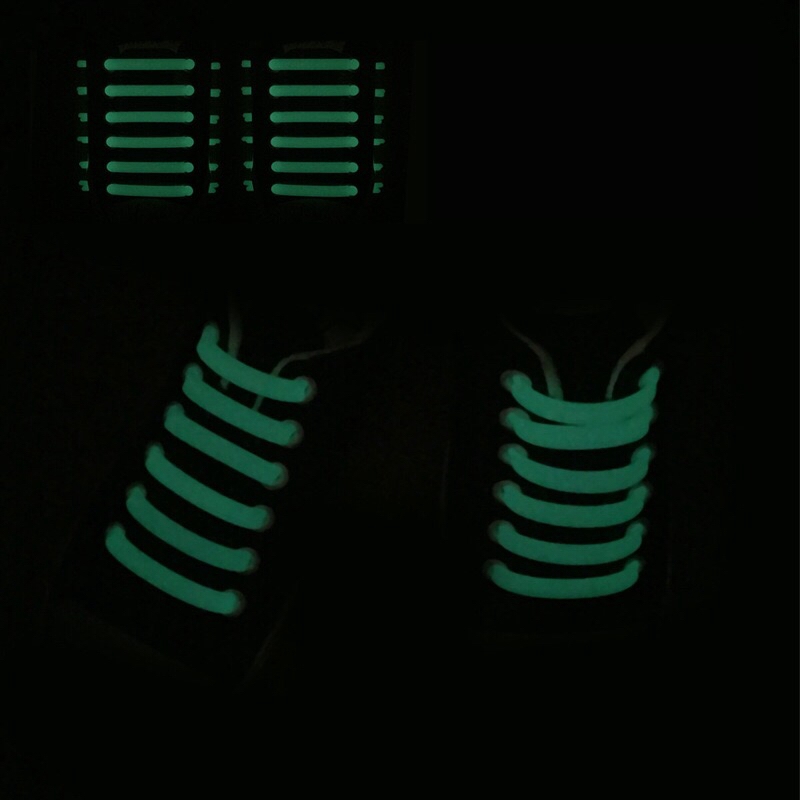 12 pcs/Set Silicone Light up Fashion LED Luminous Shoelaces Flash Party Glowing Shoe Lace Shoestrings Lazy No Tie Shoeslace L4