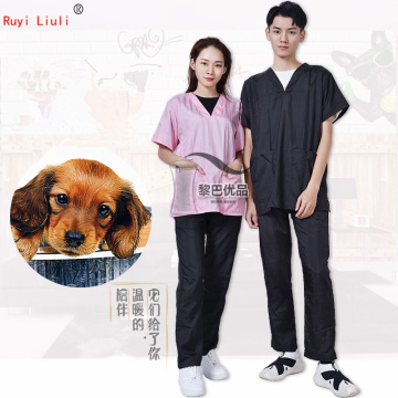 Pet groomer uniform cat dog hair waterproof school hospital dedicated apron custom logo wash dog