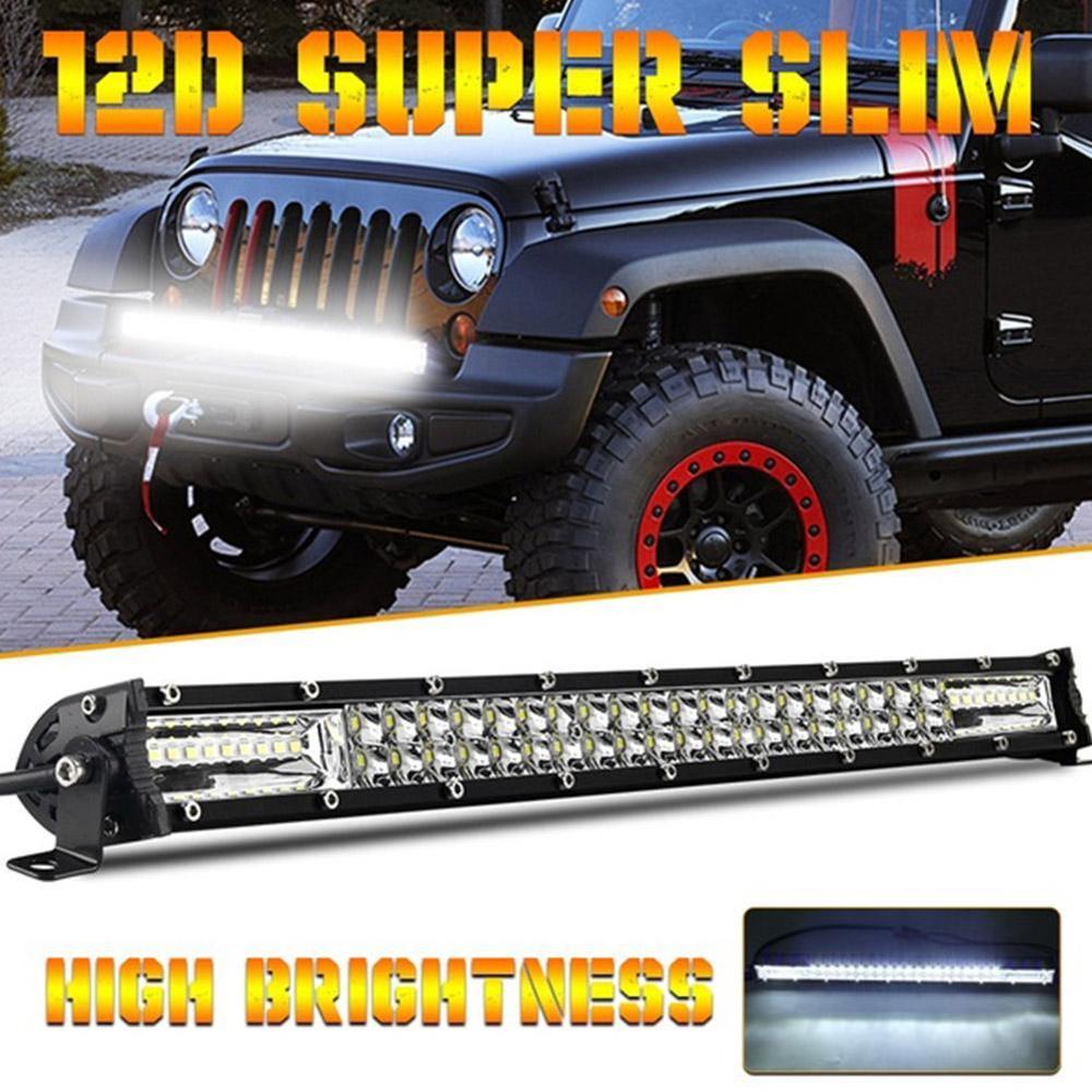8" 15" 20" 12D Super Slim Led Light Bar Offroad 60w 123w 180w Combo Beam Led Work Light Bar 12v 24v ATV, SUV, Truck, Trailer