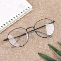 New Fashion Round Glasses for Women Men Vintage Classic Metal Flat Mirror Optical Spectacles Frame Unisex Vision Care Eyeglasses