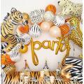 15pcs Jungle Animal Print Balloons Leopard Spots Latex Balloons Cow Zebra Zoo Animal Balloon for Birthday Party Decoration