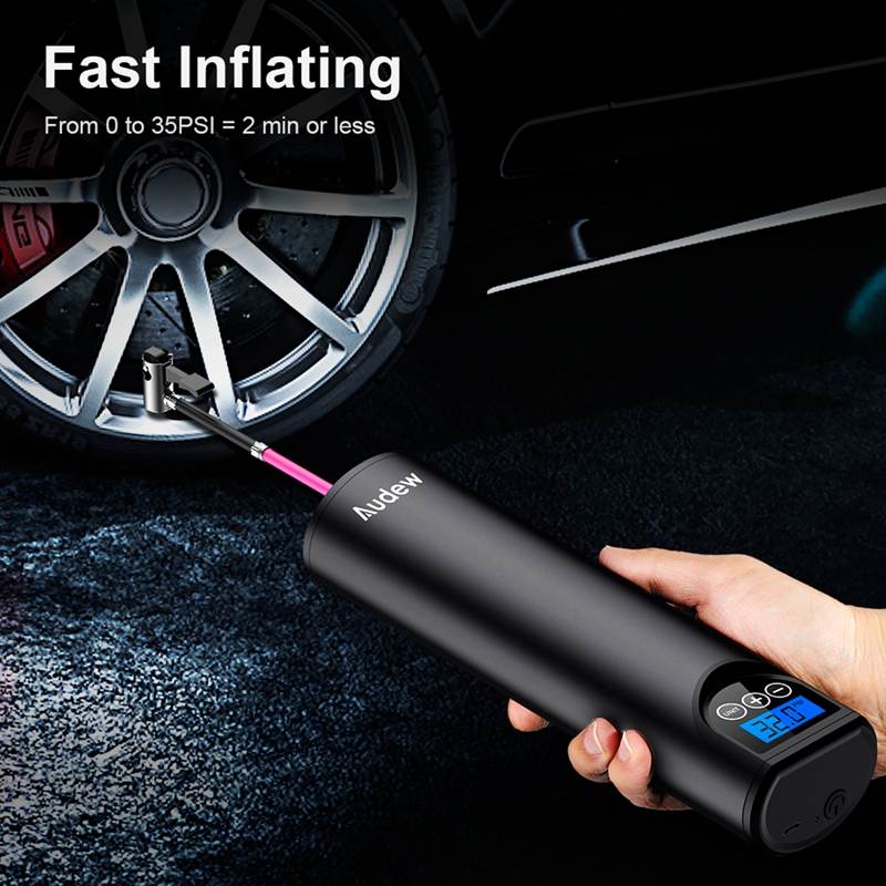 Audew 12V 150PSI Cordless Handheld Air Inflator Pump Car Tyre Inflatable Pump LCD Rechargeable For Auto Emergency Motorcycle