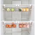 Refrigerator Organizer 1/4/8 Grid Transparent Rectangle Fresh Spacer Layer Fridge Storage Bin Containers For Food Vegetable