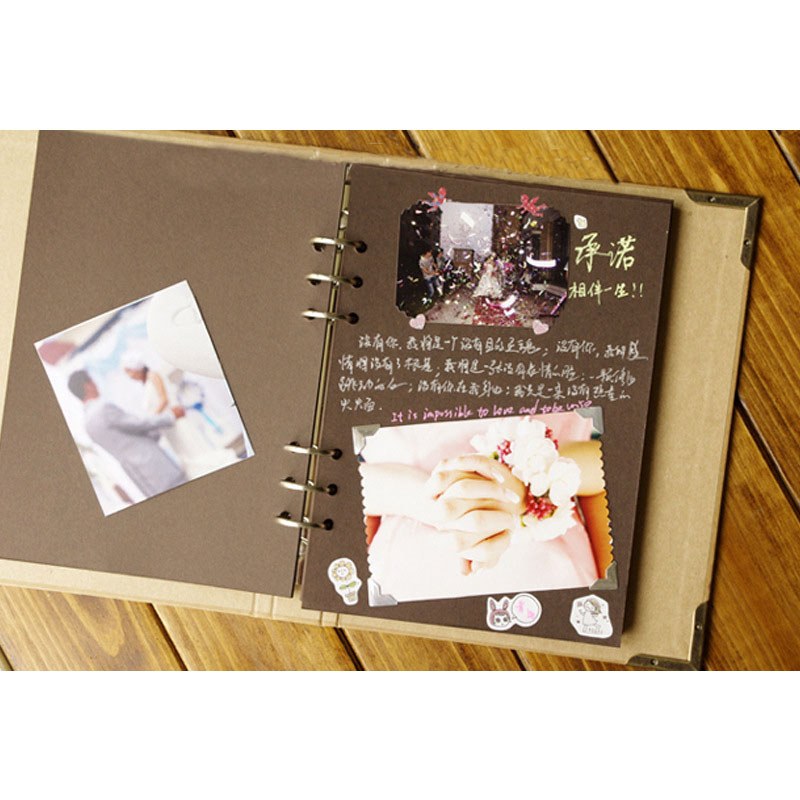 40 Pages Wedding/Baby/DIY/Loose-Leaf Photo Album Scrapbook Blank Photo Album Cover Kraft Album For Photos For Kids Case Binding