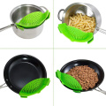 LMETJMA Universal Silicone Clip-on Pan Pot Strainer Anti-spill Pasta Pot Strainer Food Grade Rice Fruit Colander Strainer KC0111