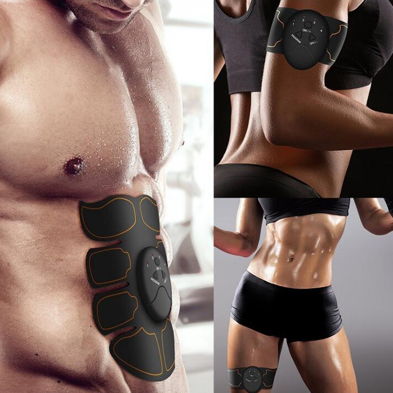 Vibration Fitness Massager Abdomen Trainer EMS Wireless Stimulator Battery Electronic Muscle Exerciser
