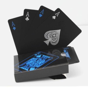 54 New Waterproof PVC Pure Black Plastic Playing Card Set Poker Classic Performance Skill Tool Christmas Gift 2020