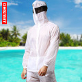 Ultra-thin Sun Protection Clothing Long Sleeve Rashguard Men Rash Guard Sails Surf Suit Semi Transparent UV Protect Beachwear