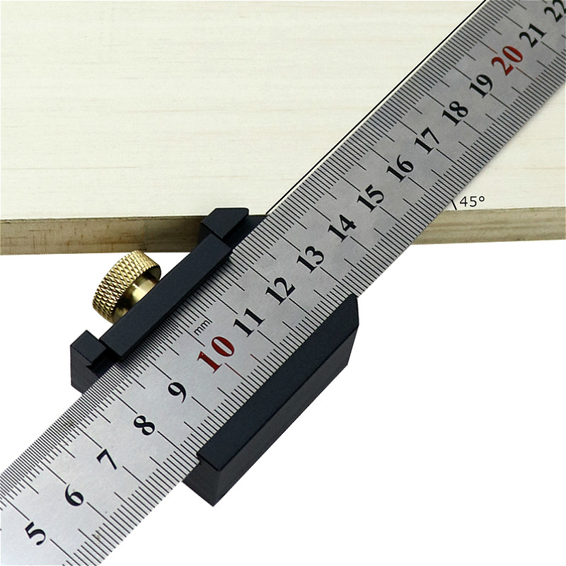 Steel Ruler Positioning Block Alloy Angle Scriber Line Marking Gauge for Ruler Locator DIY Carpentry Scriber Measuring Tools