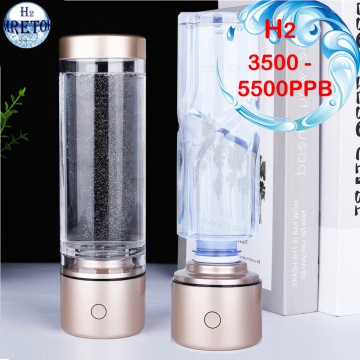 Rechargeable Nano Cup Ionizer Hydrogen Water Bottle Anti-Aging Alkaline Titanium Electrolysis Generator Pure H2 Gas Ventilator