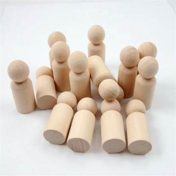 10 Pieces 60*22mm Wooden Humanoid Chess Pieces Board Game Accessories Wood Pawn For Board Games DTY Accessories