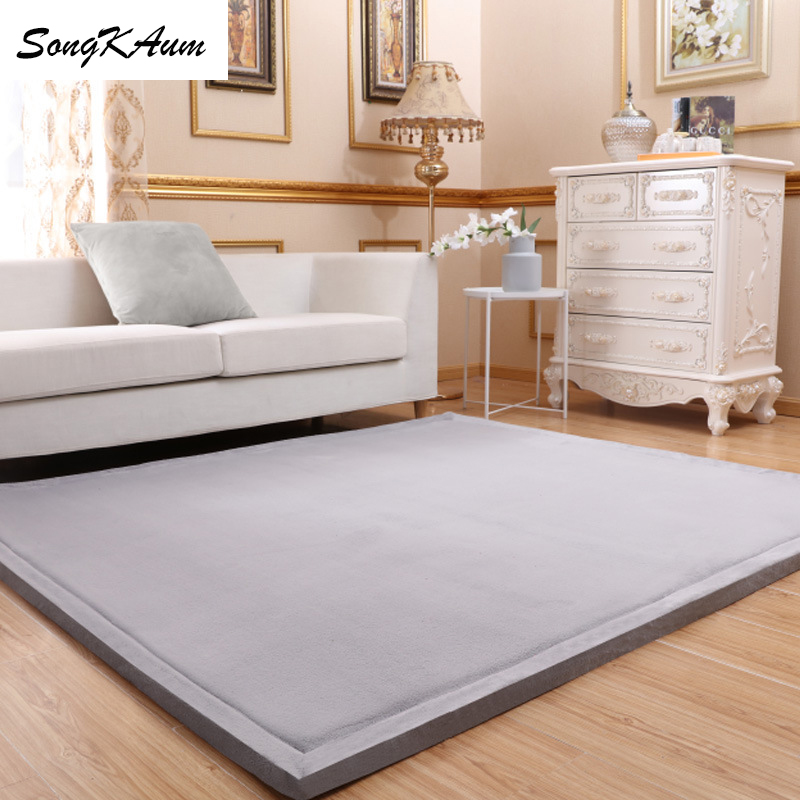 SongKAum Japanese-style Thicken Coral fleece Large Carpets Solid simple Tatami customizable Mats Bedroom Home Lving Room Rug