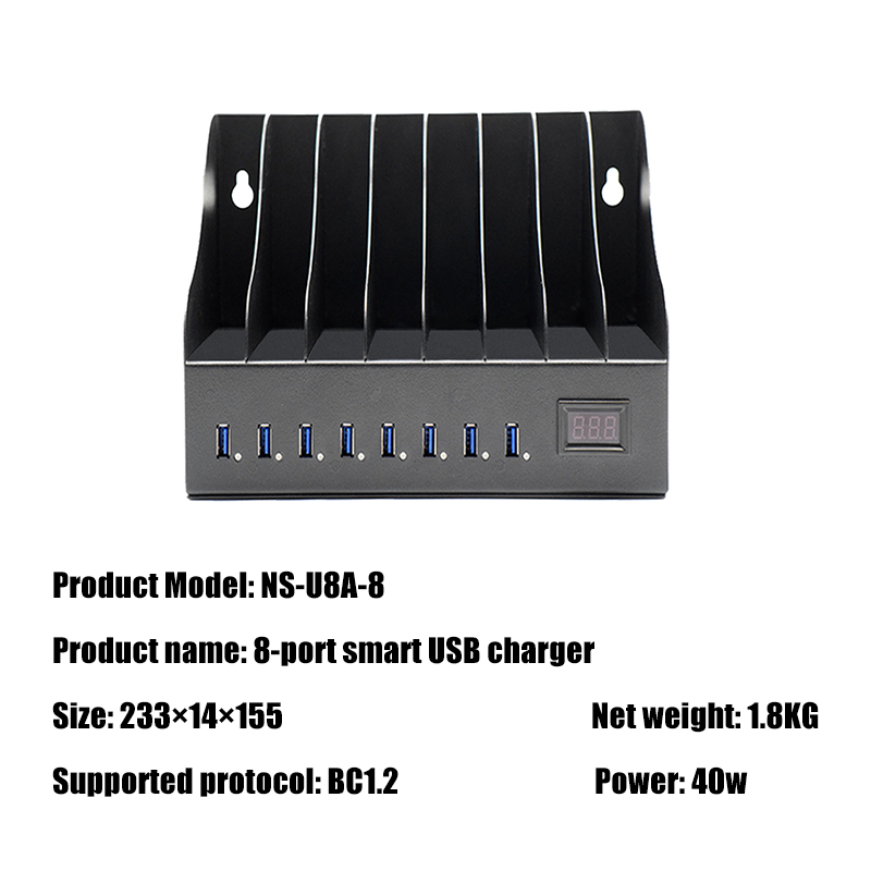 8 port USB smart charger Size