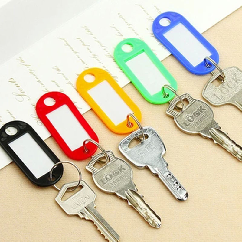 10 PCS Plastic Custom Split Ring ID Key Tags Labels Key Chains Key Rings Numbered Name Baggage Luggage Tags