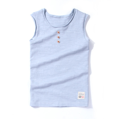 VIDMID New Baby Children vests summer boys Girls tanks sleeveless t-shirt Cotton solid tanks kids boys beach clothes 7010 07