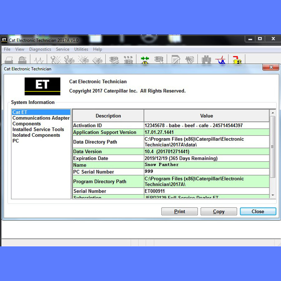 For Caterpillar 2019 Cat ET ET3 Electronic Technician Diagnostic Software with Unlock KeyGen Active + Video