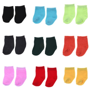 1 Pair Popular ForSoft Cotton Doll Sock Clothing Acessories For Dolls Baby Great Best Gifts 9 colors