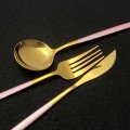 24Pcs/Set Blue Gold Cutlery Set 304 Stainless Steel Dinnerware Silverware Flatware Set Dinner Knife Fork Tea Spoon Dropshipping