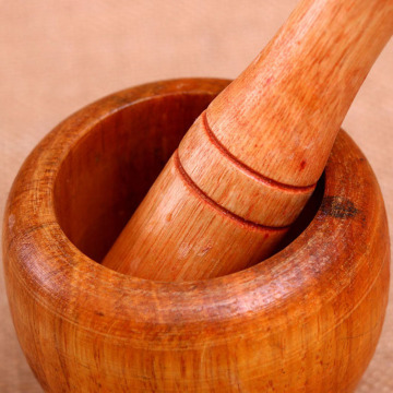 Wooden Mortar And Pestle Set Wooden Spice Pepper Crusher Herbs Grinder Garlic Mixing Bowl Press Bowl Kitchen Tools