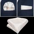 White Folral Suit Vests Mens Silk Waistcoat Vest Classic Handkerchief Bowtie Butterfly Handkerchief Set Barry.wang Designer
