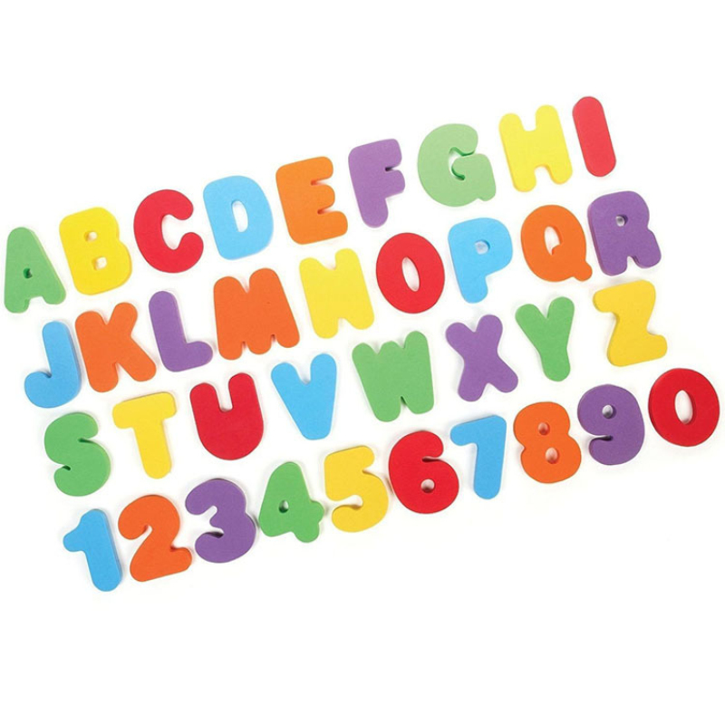 36PCS Alphanumeric Letter Puzzle Bath Toys Soft EVA Baby Kids Bathroom Water Toys Early Educational Bathing Toy Puzzle DIY Toy