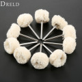 DRELD 10Pcs Wool Polishing Head Buffing Wheels 1/8 inch Shank Jewelry Metals Grinding Wheels for Dremel Accessories Rotary Tools