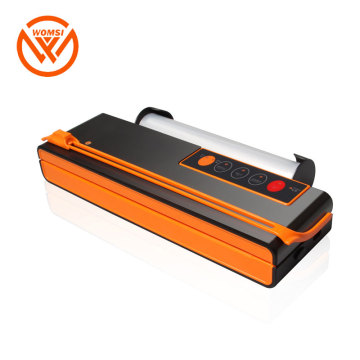 WOMSI Vacuum Packing Machine Mini Automatic Food Vacuum Sealer Own Cutting Knife Bag Slot Vacuum Packer Including 10Pcs Bags