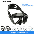 Cressi PANO 4 Wide View Scuba Diving Mask Silicone Skirt Three-Lens Panoramic Dive Mask Snorkeling for Adults