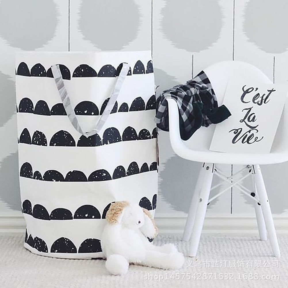 Fashion Bedroom Kids Toy Clothes Canvas Storage Bag Container Bathroom Laundry Basket