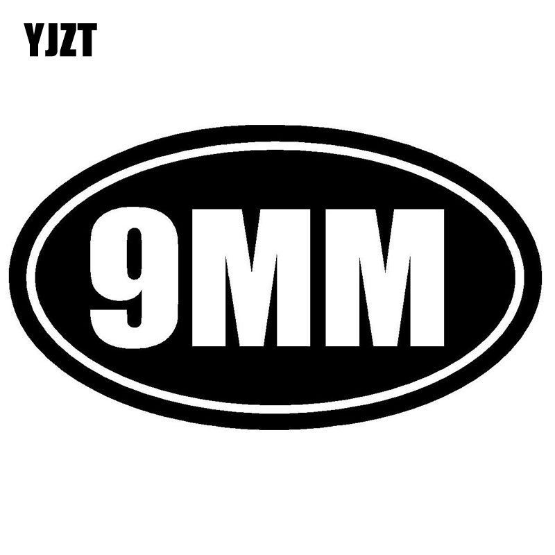 YJZT 15.5x9CM 9MM Vinyl Decals Car Sticker Window Wall Bumper Gun Ammo S8-0081
