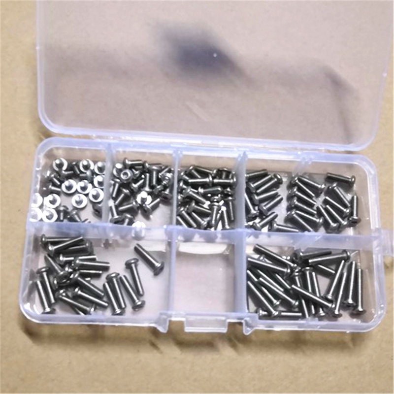 120pcs iso7380 m2 M2.5 M3*4/6/8/10/12/16 Stainless steel 304 hex socket round button head screw kit