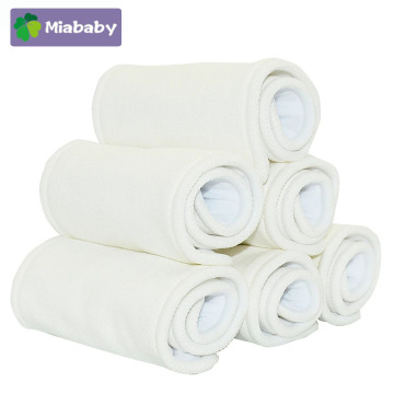 Miababy 5/10 pcs 4 layers Bamboo Cotton Cloth Diaper Insert Washable Cloth Nappy for Baby Diapers 35*13.5cm Baby diaper
