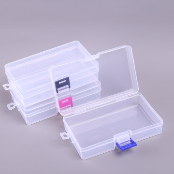 Pp Transparent Plastic Lock Box Desktop Finishing Box Small Accessories Jewlery Box Portable Parts Storage Case Empty Container
