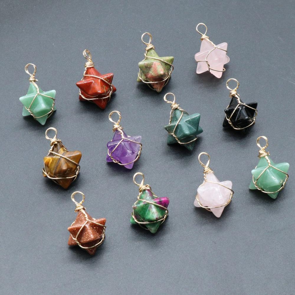 Merkaba Star Stone Pendants for Necklace Jewelry